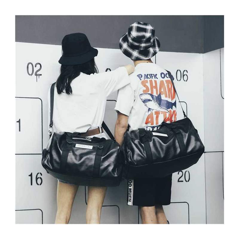 Gym Bag Leather Women Fitness Shoe Compartment Men Duffle Sh图片