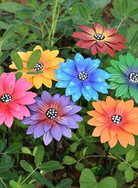 Sunflower Metal Flower Garden Stakes Landscape Lawn Patio