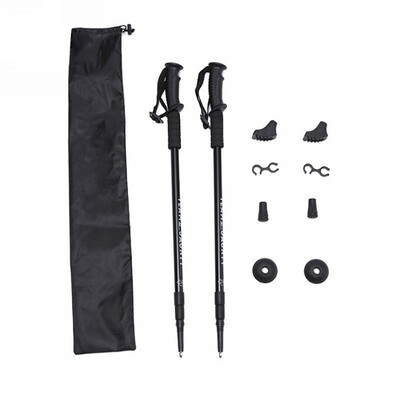 A pair Carbon Fiber damping Trekking Poles Adjustable Climbi