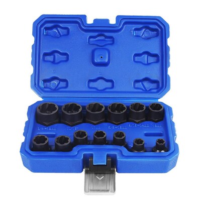 13Pcs Impact Damaged Bolt Nut Screw Remover Stud Extractor S