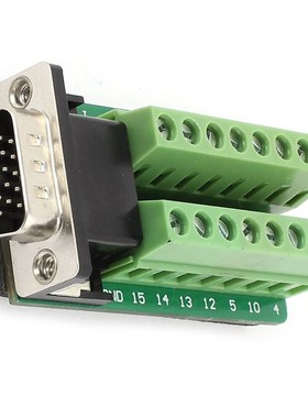 D-SUB DB15 VGA Male 3Row 15Pin Plug to Terminal PCB Board Co