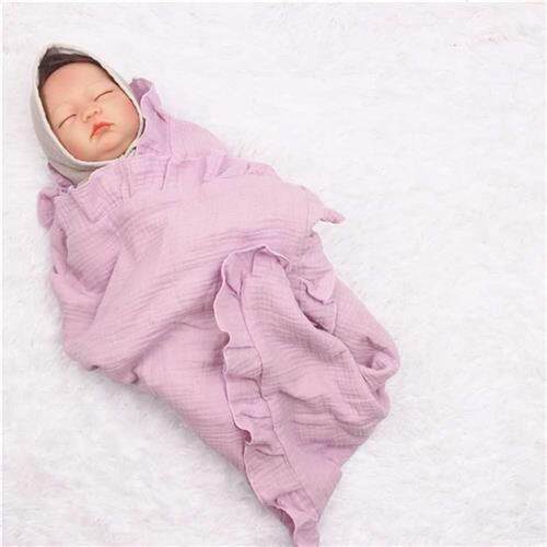 Newborn Muslin Cotton Muslin Swaddle Baby Fashion Ruffle Swa
