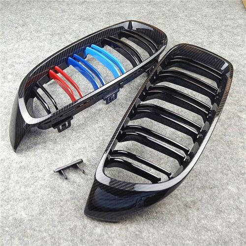 New Double Line Carbon Look Mesh Hood Grille for 4 Series F3