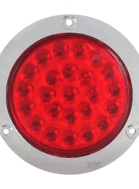 4 Pack Round Led Trailer Tail Lights Red 24 Led Flange Mount