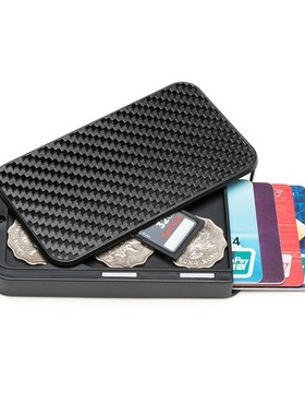 BISI GORO Custom Name Carbon Fiber Smart Wallet RFID Blockin