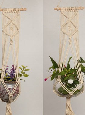 1pc Large-sized  Plant Hanger Basket  Handmade Rope Pots Hol