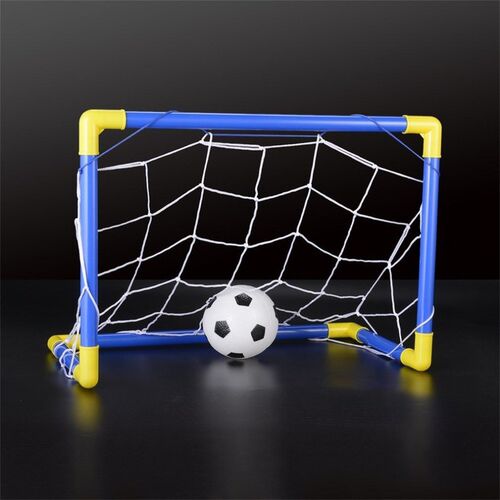 Folding Mini Football Soccer  Goal Post Net Set   Pump Kids