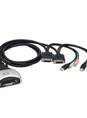IOCrest 2 Port DVI   SB KVM Switch with Audio and Mic Suppor