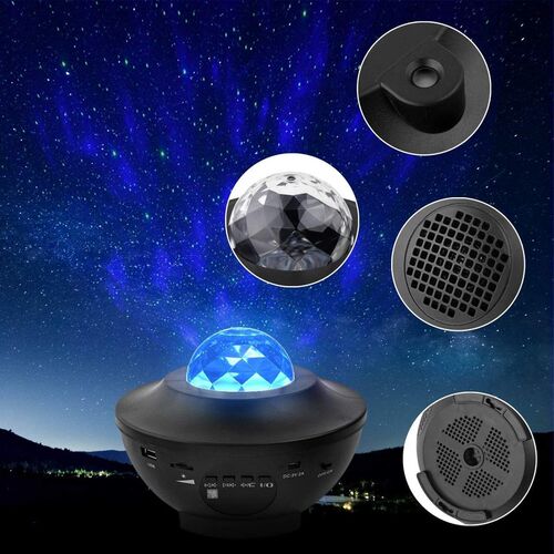 ZK20 Galaxy Projector Night Light Starry Ocean Wave Project