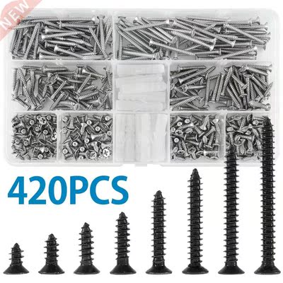 420Pcs M3 Cross Flat Head Self Tapping Screw Assortment Kit