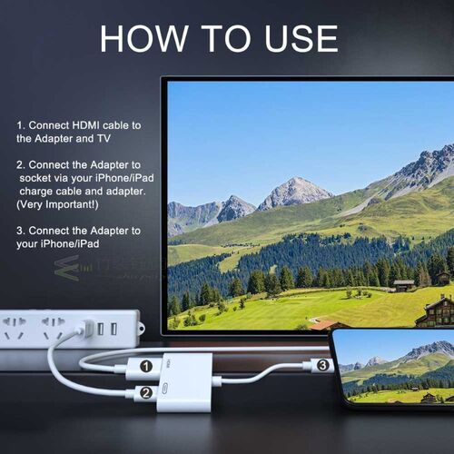 HDMI Adapter for Lightning to Digital AV Converter 4K USB Ca