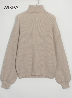 Wixra Turtleneck Sweater Women Pull Femme Jumper Casual Kore