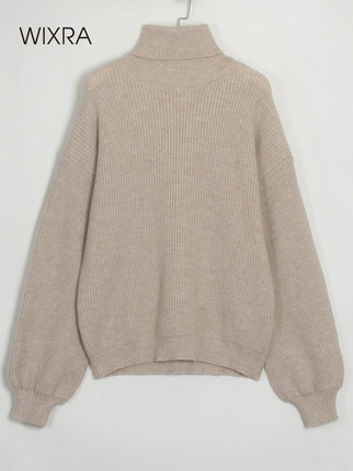 Wixra Turtleneck Sweater Women Pull Femme Jumper Casual Kore