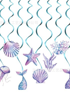 Mermaid Theme Garlands Pendant Aquatic Shell Seahorse Spiral