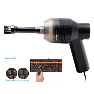 Black Keyboard Desk Vacuum Cleaner Handheld USB Recharg