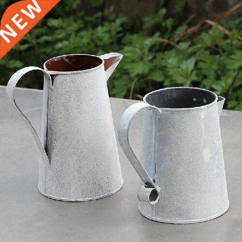 Watering Cans Flowers Bucket Barrel Metal Vases Vintage