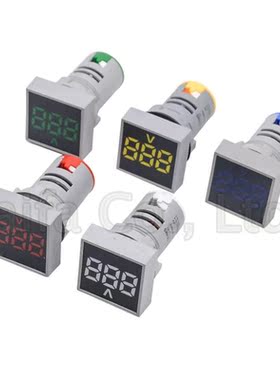 22MM Measuring range AC 12-500V Voltmeter Square Panel LED D