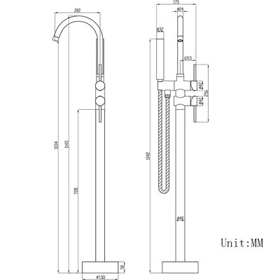 Matte Black Bathtub Filler Shower Floor Mounted Roman Tub Fa