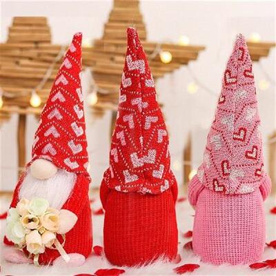 Valentines Day Gnome Flower Heart Scandinavian Tomte Elf