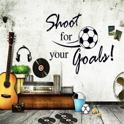Football Wall Stickers Shoot for Your Goals Quotes for Kids