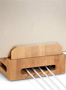 Bamboo Docking Station Wooden Desktop Organizer Charging Sta
