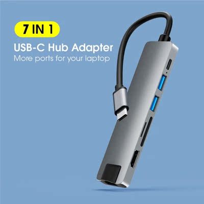 2022 New Type C To Fast Ethernet Card HDMI-Compatible 7-in-1