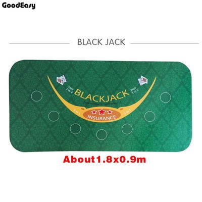 180*90Cm Suede Rubber Black Jack 21Points Baccarat Casino Po