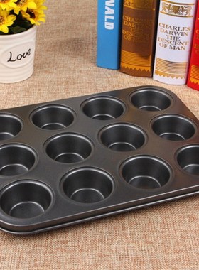 Non-stick Round 12 Cup Muffin Cake Mold Egg Tart Baking Pan