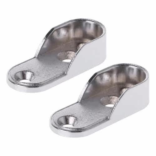 2pcs Wardrobe Clothes Tube Support Closet Rod Pole End Brack