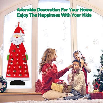 Felt Advent Calendar Fabric Christmas Hanging Pendant Santa