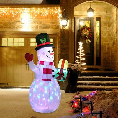Lighted Inflatable Christmas Snowman Dolls LED Yard Prop LED