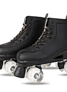JK   Artificial Leather Roller Skates Double Line Skates Two