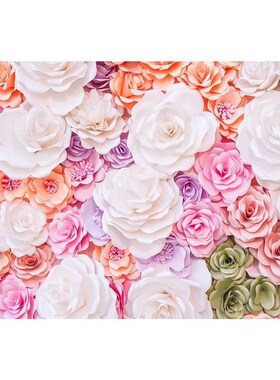 7x5ft Photography Backdrop 3D color pink paper flower wall g