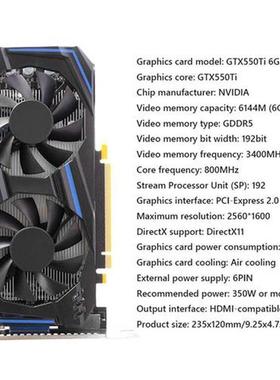 GTX550Ti 6GB 192bit GDDR5 NVIDIA Computer Gaming Graphic Car