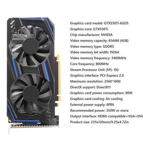 GTX550Ti 6GB 192bit GDDR5 NVIDIA Computer Gaming Graphic Car
