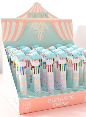 Kawaii Circus Elephant 10 color Ballpoint Pen Japanese Scho