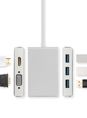 Type-C To HDMI-compatible VGA USB C 3.0 Hub Adapter for MacB
