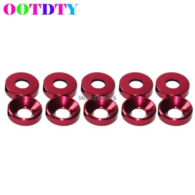 10PCS/lot Red Anodized Countersunk Head Bolt Washers Gaskets