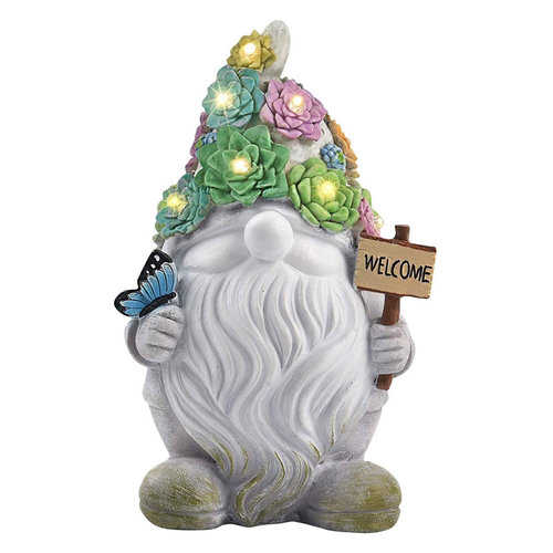 Garden Dwarf Statue Resin Statue decoration light solar outd