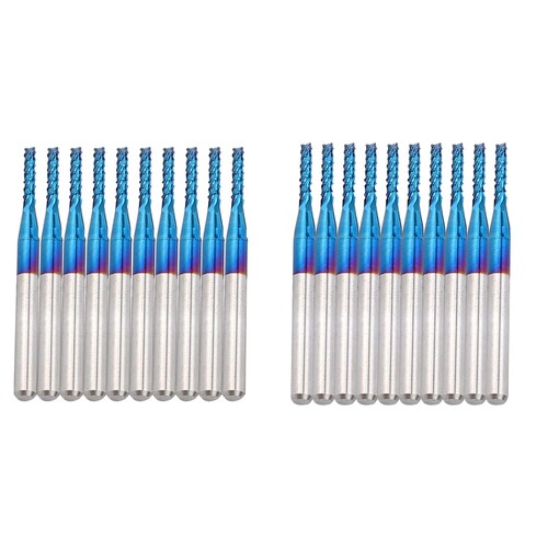 10Pcs Carbide Router Cutting Bit Blue Corn End Mill