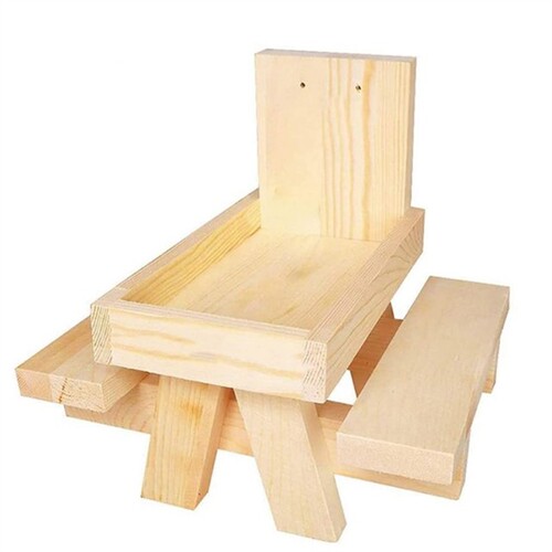 Squirrel Feeder Table Wooden Squirrel Picnic Bench Durable W