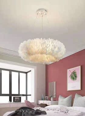 60cm Nordic feather lamp simple creative living room chandel