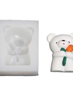 Bear Take Flower Silicone Mold DIY Cake Decoration Tool for