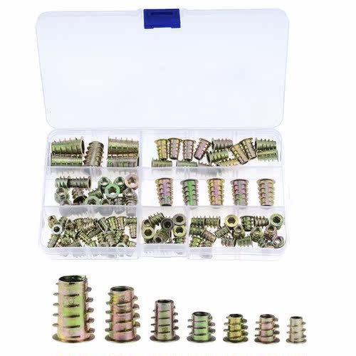 100PCS/Box Zinc Alloy Furniture Hex Socket Screw Inserts M4