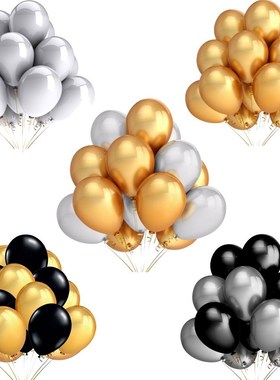 20pcs 12inch Gold Silver Black pink Latex Balloons Happy