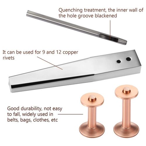 Red Copper Rivet and Burr with Burr Setter Copper Rivet Fast
