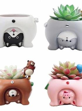 Freeship Creative Flower Pot Cartoon Animal Planter Resin