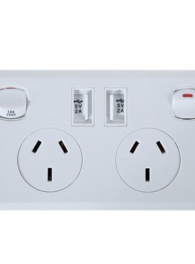 Double USB Australian AU Plug Wall Socket Home Power Point S