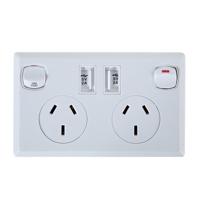 Double USB Australian AU Plug Wall Socket Home Power Point S