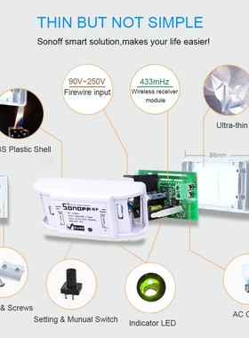 RF Smart WiFi Switch Wireless 433MHz Remote Controller Recei